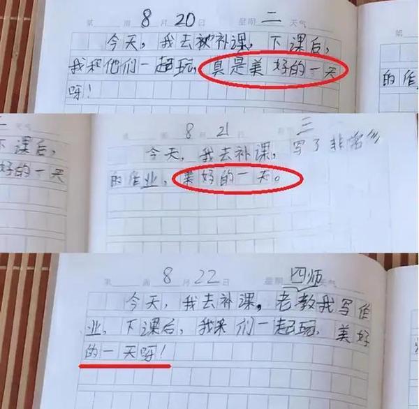 台湾小学生深受“一例一休”之苦 写日记：快没饭吃了