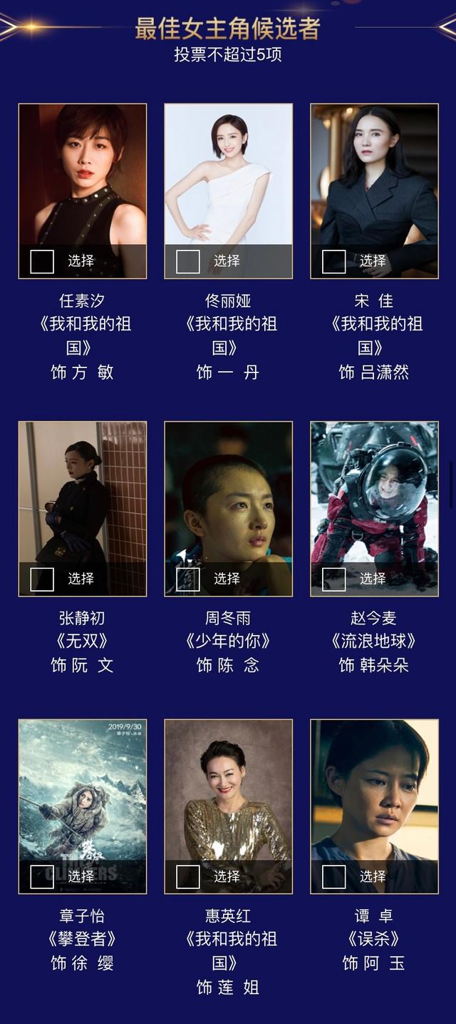 名单|百花奖候选名单出炉 你希望得谁是影帝谁是影后?