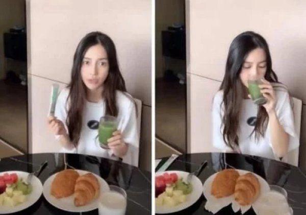 杨颖早餐两个大面包，杨幂一盒子草莓，看到关