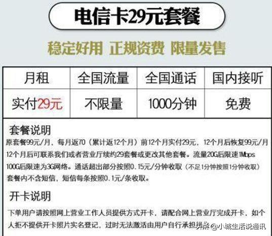 电信再度发力!29元不限流量+1000分钟通话,网友