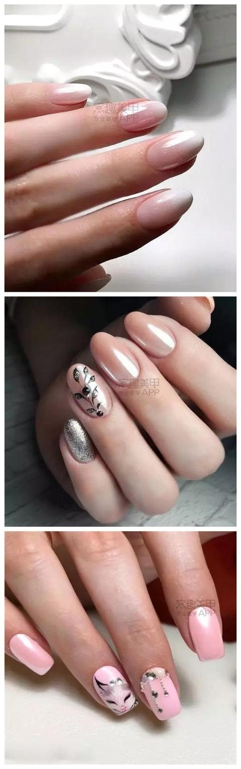 魔镜粉彩色水珠美甲