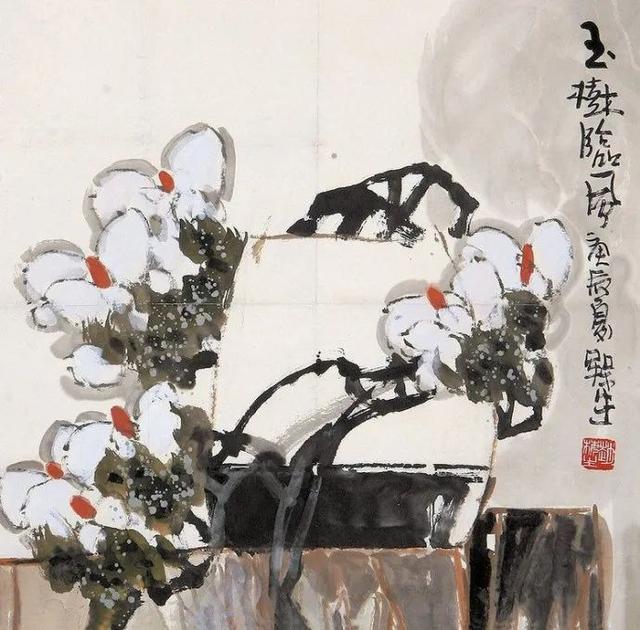 他的画引人遐想，味在笔墨之外