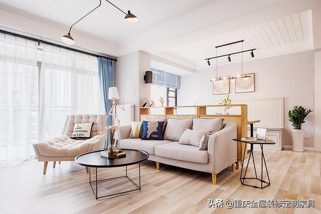 118m²北欧LOFT，淘宝组成的家，实木定制家具简约大气