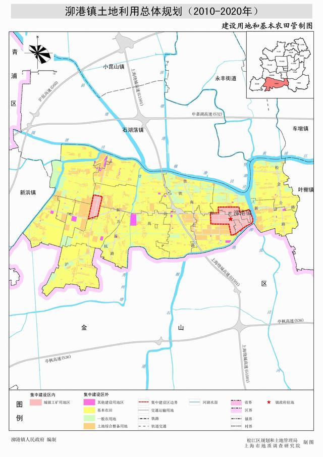 黄浦江以南的上海市松江区泖港镇：人口少、离