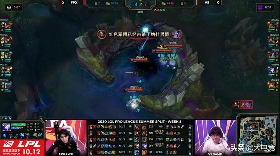 LOL-LPL：Doinb发条冲击波秒杀后排，FPX让一追二终结V5三连胜