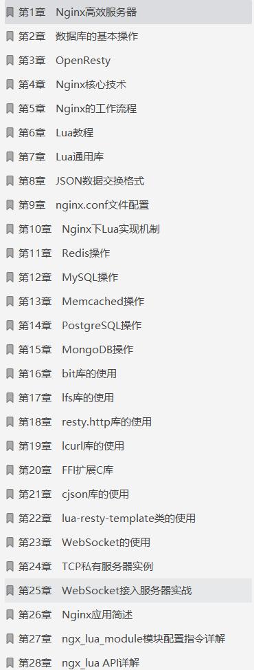 阿里P9大牛整理總結出進階架構師必備知識：NginxLua開發(fā)實戰(zhàn)文檔