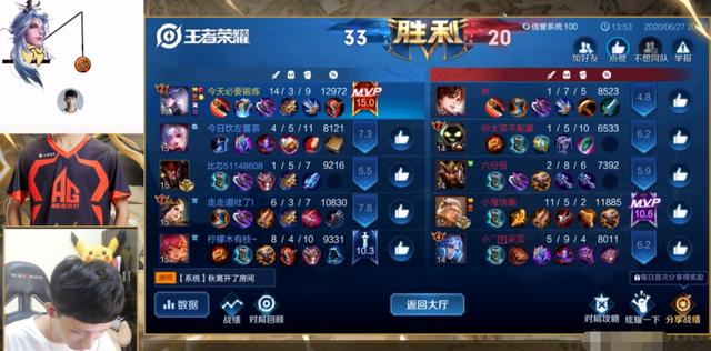 王者荣耀：梦泪900万粉丝达成，冲国服镜更是达成了120场连胜