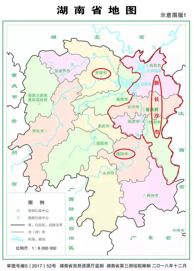 湖南省行政区划图