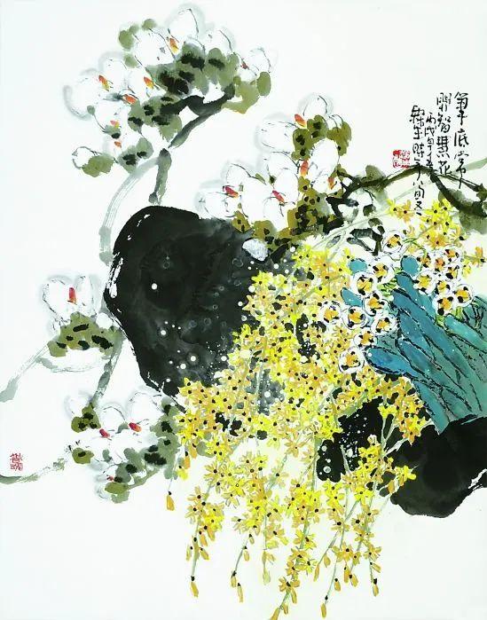 他的画引人遐想，味在笔墨之外