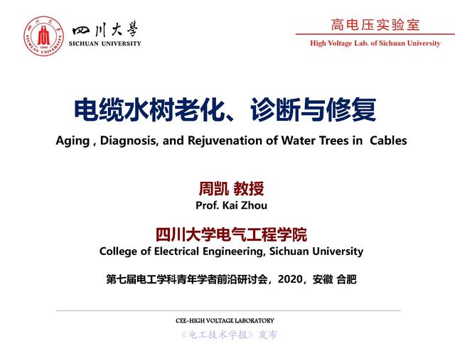 四川大學(xué)周凱教授：電纜水樹的老化、診斷與修復(fù)技術(shù)