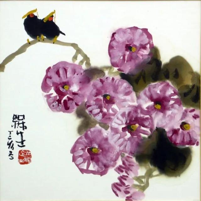 他的画引人遐想，味在笔墨之外