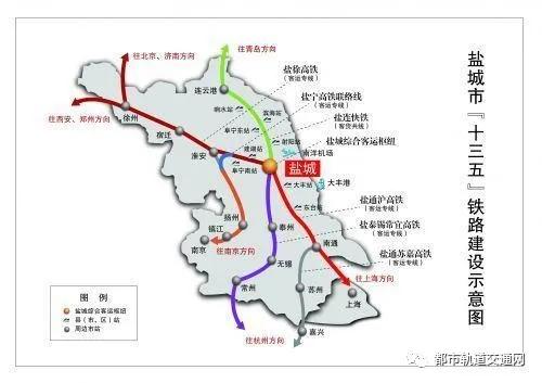 盐城轨道交通：1 号线、2 号线、3号线、超级虚拟轨道交通和高铁