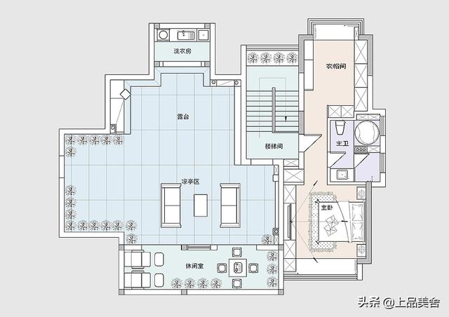 300平米现代风，卧室独立衣帽间里面放个梳妆台，更方便老婆梳妆