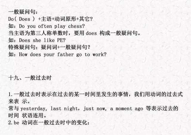 小学英语1-6年级期末复习，牢记这21条重点语法知识点