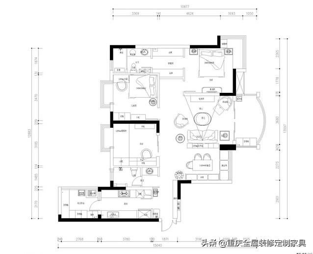 118m²北欧LOFT，淘宝组成的家，实木定制家具简约大气