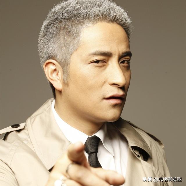 中年男士发型短发白发