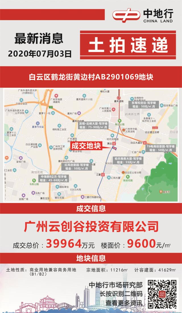 「今日土拍」白云、番禺、增城三宗地齐出让！吸金17.6亿