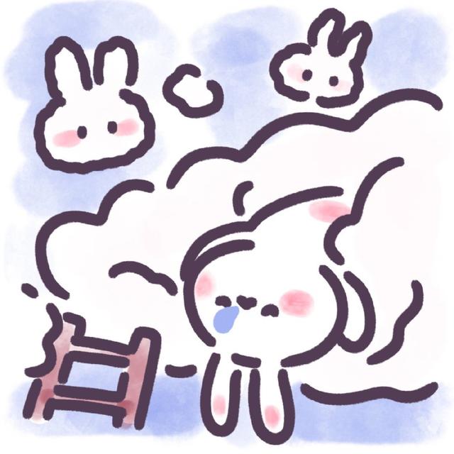 【可愛卡通手繪兔子頭像】從明天開始 迎接你的只有好消息魔方甜