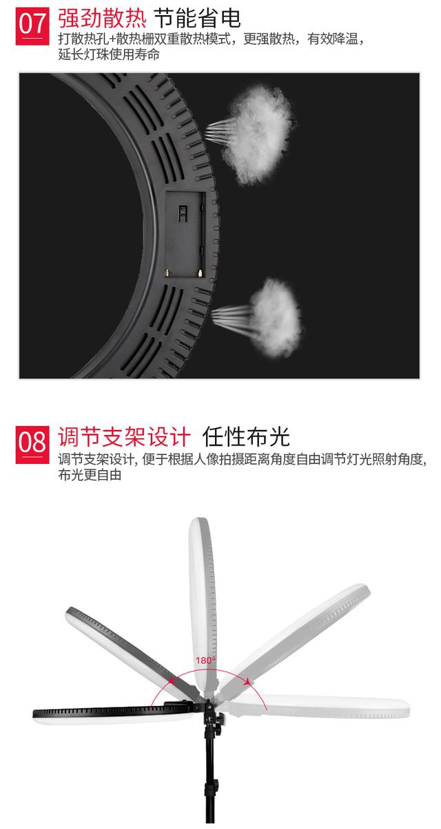 圖立方LED環(huán)形燈外拍直播補(bǔ)光燈大號美顏嫩膚瘦臉攝影抖音打光燈