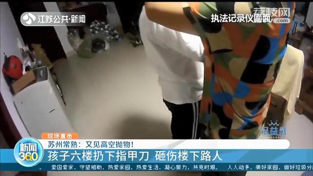 男孩从六楼扔下指甲刀砸伤行人 看到警察后吓得蜷缩在沙发上