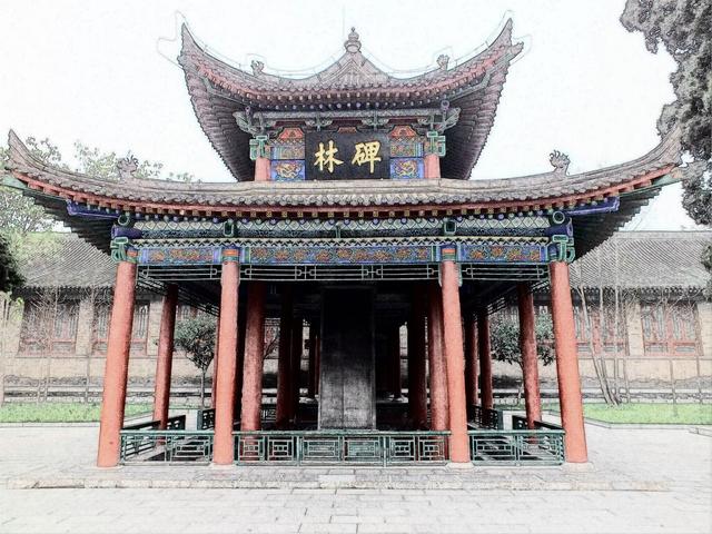 西安碑林最大最高的石碑上镌刻着他的隶书