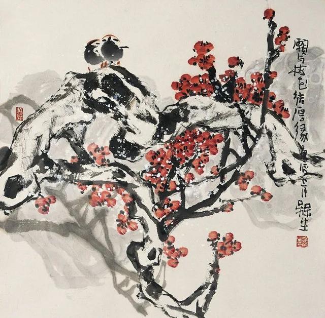 他的画引人遐想，味在笔墨之外