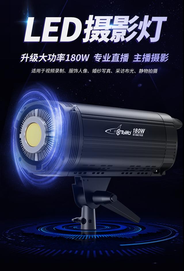 圖立方SK180W攝影燈常亮補光拍攝打光燈美顏淘寶服裝直播燈太陽燈