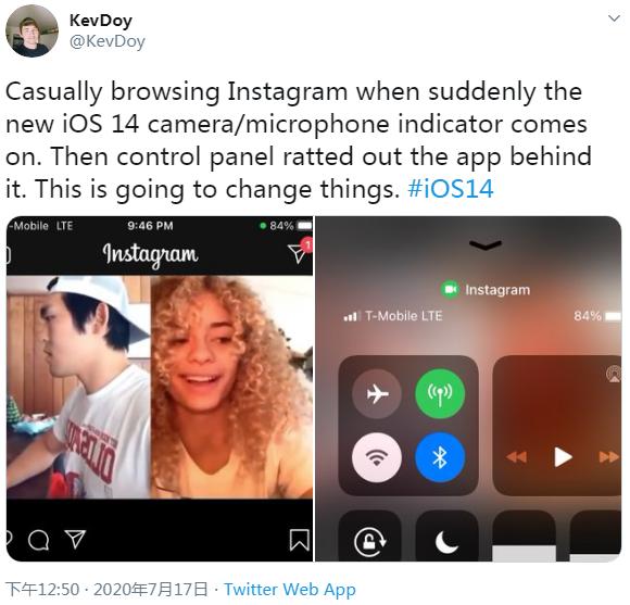 Instagram在iOS 14中遭遇Bug 不拍照也提示相机已开启