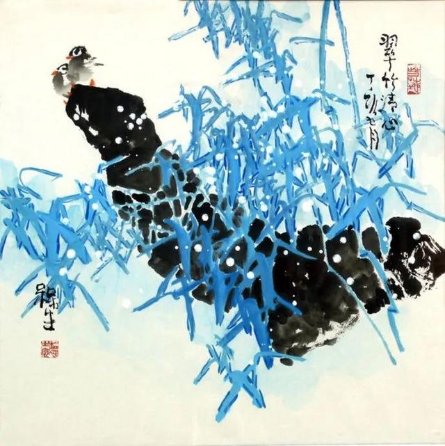 他的画引人遐想，味在笔墨之外