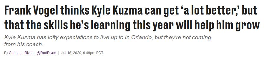 被詹眉壓縮了成長空間？湖人主帥道出庫茲馬困境，他本可以做更好！-黑特籃球-NBA新聞影音圖片分享社區