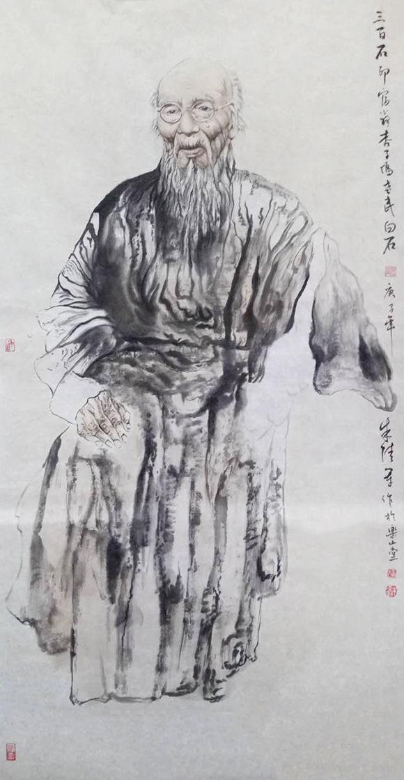 画家朱陆军 画风纯正古雅 笔墨浓而不俗