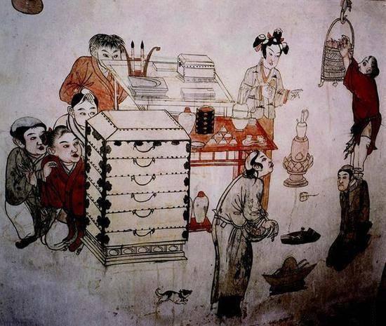 辽代墓葬现世，墓穴内留下两句诗和一桌饮食，还有很多壁画