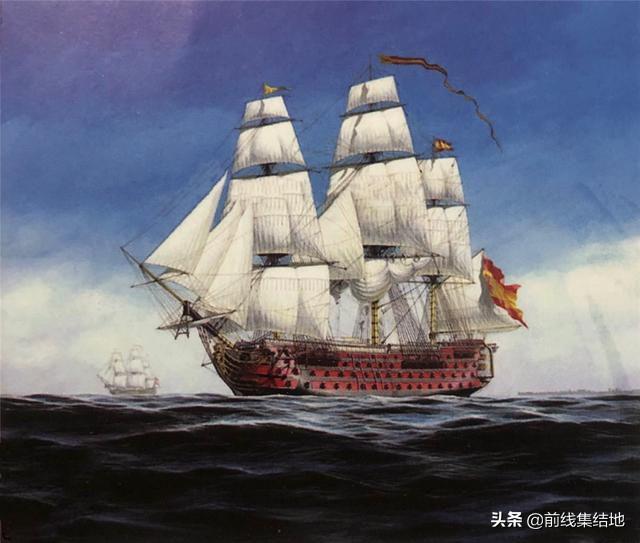 十八世纪末最强大的战舰，拥有一百三十六门大炮的至圣三位一体号