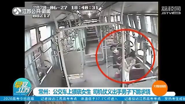 男子在公交车上猥亵女生 司机仗义出手，画面极度舒适