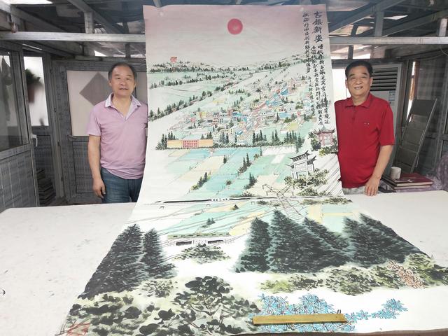 今日八义集  苏北展新容---徐庐陵力作《古镇新姿》丹青焕彩