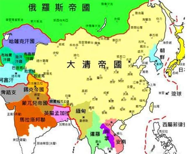 清朝八大附属国的兴亡历史，大多被列强吞并