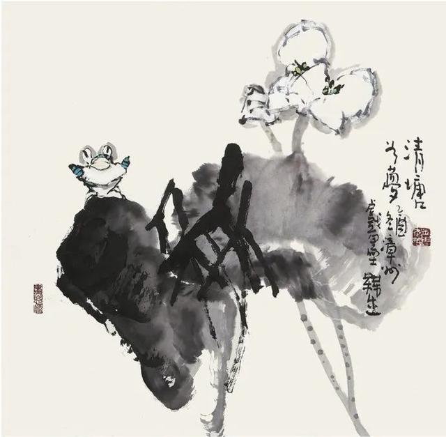 他的画引人遐想，味在笔墨之外