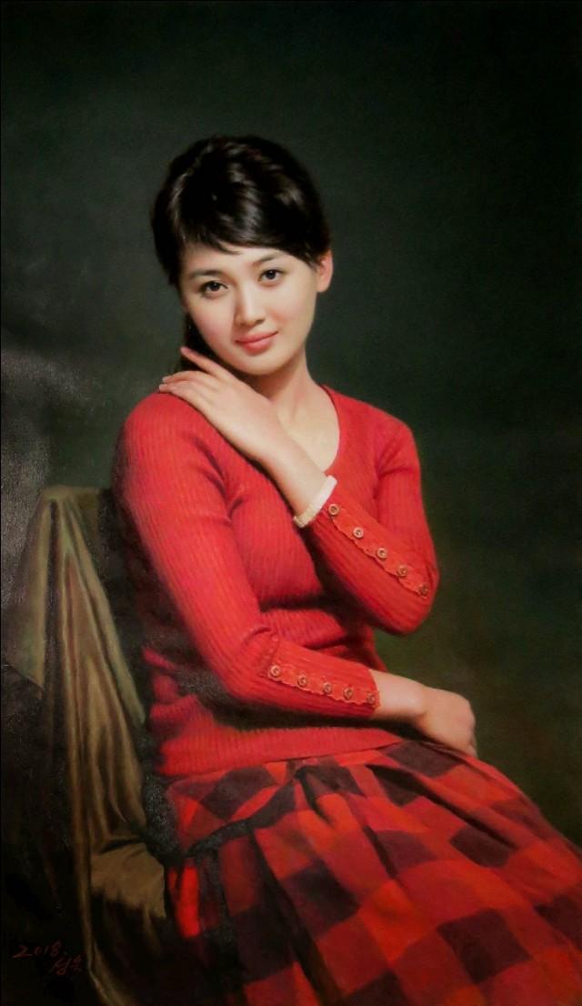 朝鲜油画美女十五