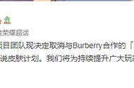 王者荣耀：项目团队现决定取消与Burberry合作皮肤计划