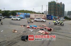 Nanning car of one mud head and tricycle barge against! Cause 1 person to die on the spot
