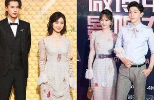 Shen Yue and Yang Zi bump into unlined upper garment to be spat groove, wear be the same as a gauze