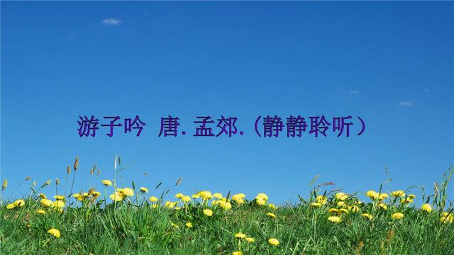 唐孟郊的游子吟
