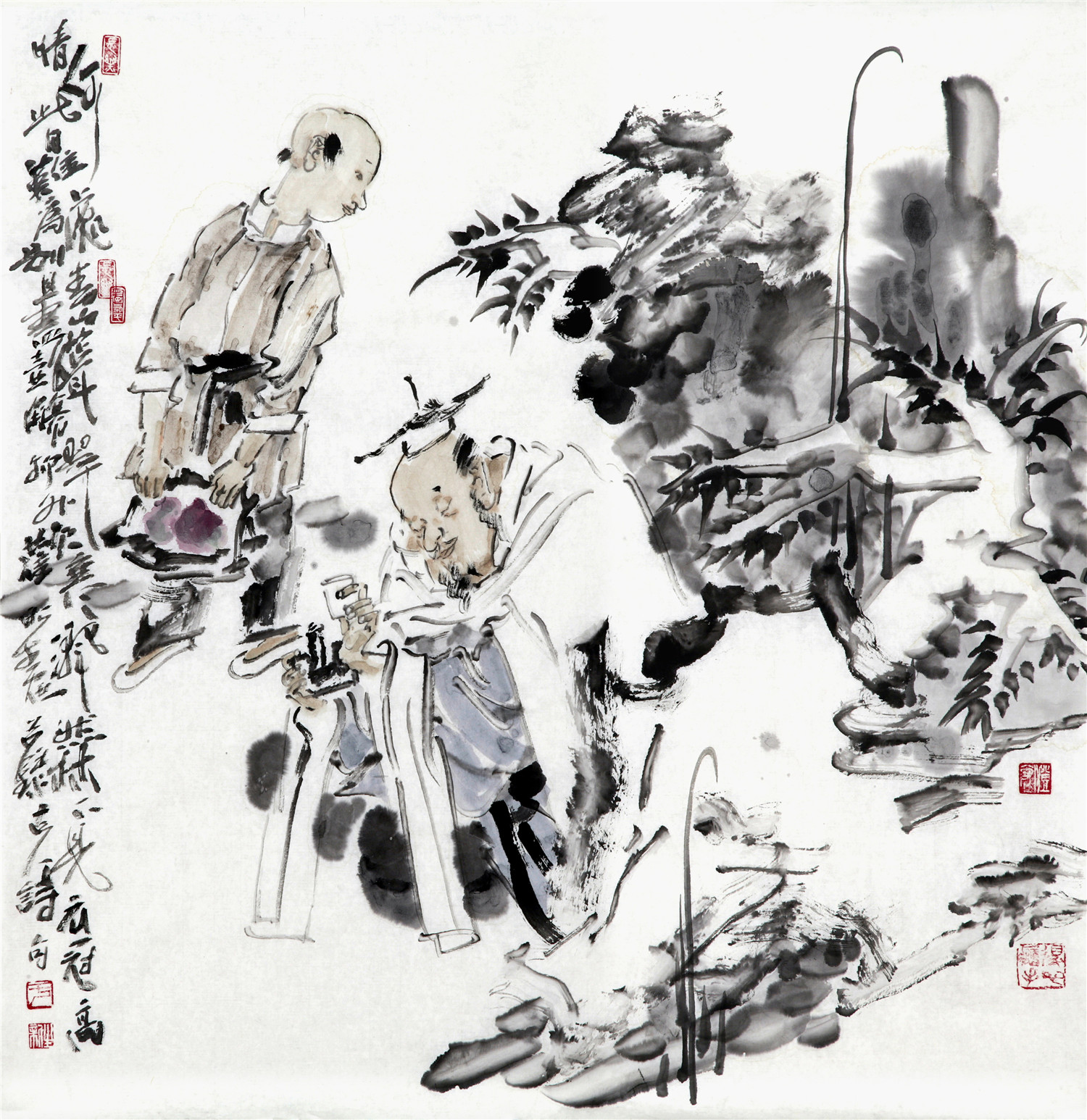 由线启象 由象悟意 由意观美——著名画家于新生水墨人物小品欣赏