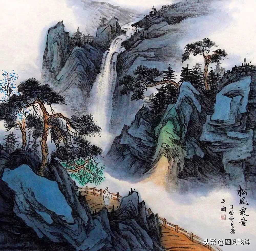 美景笔韵山水美,夏山积翠奔腾溪,画家钟美景绘美景