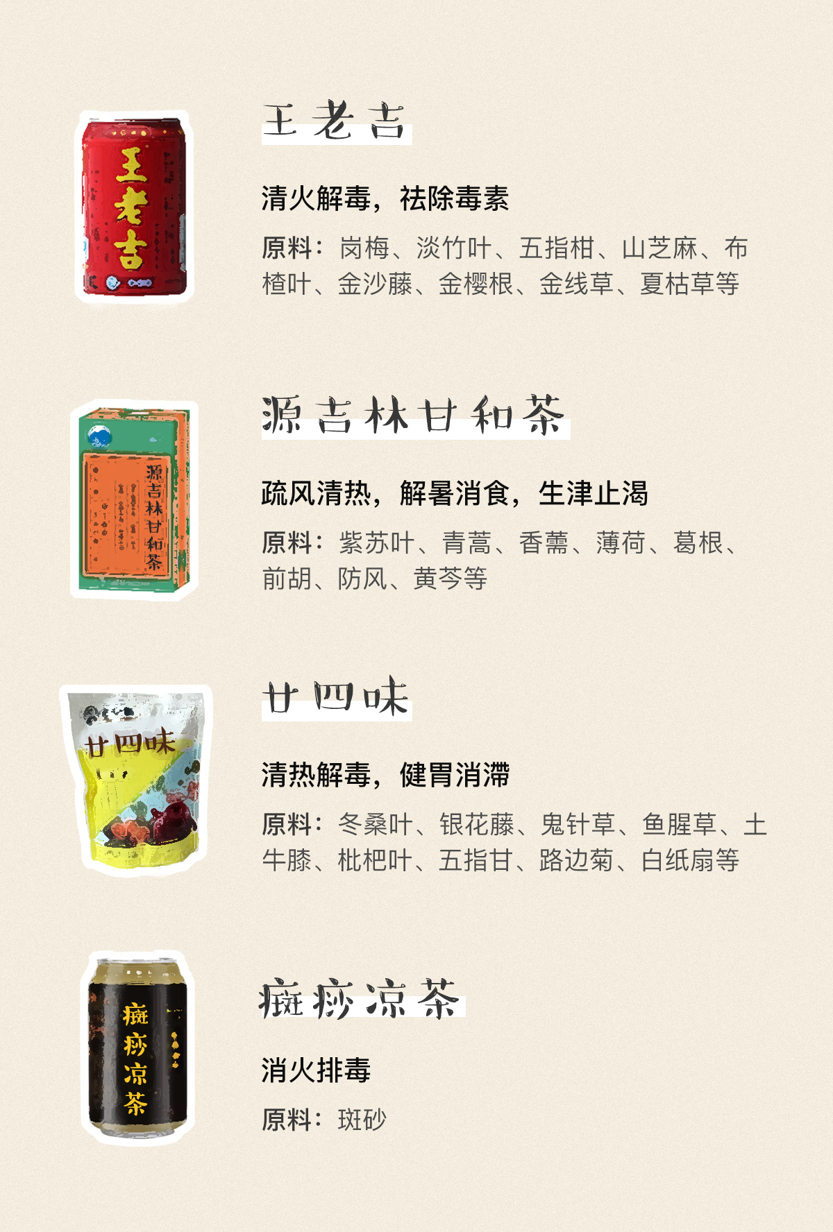 二十四味凉茶王老吉盒仔茶廿四味癍痧凉茶夏天来广东就应该喝这些