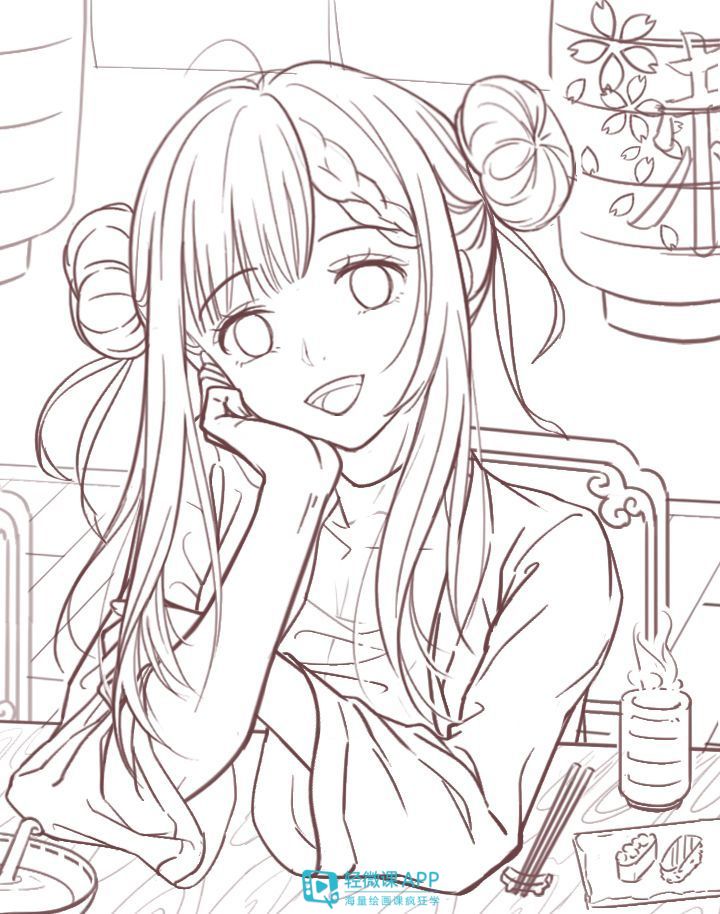 小白怎样画线稿画插画线稿绘画教程
