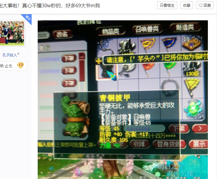 梦幻西游：摊位30万秒45级宠装，遭天猴组大佬哄抢，竟是上亿的货