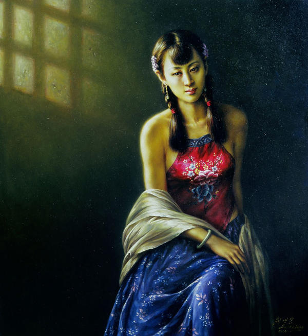 艺术家人体油画中的少女太性感,被评为世界名画中的十大美女之一