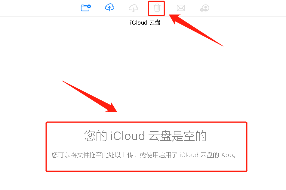 清理后会显示"icloud云盘属于空,手机的云空同步清除.