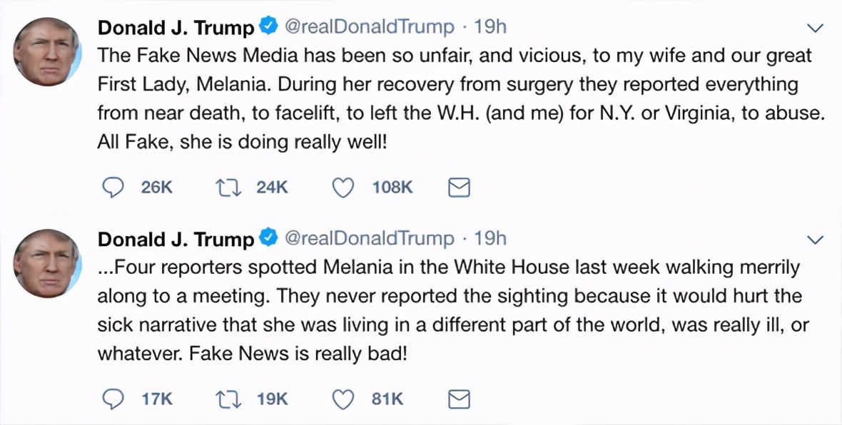 川普妻子面容变样，白宫怕不是有两个总统夫人？